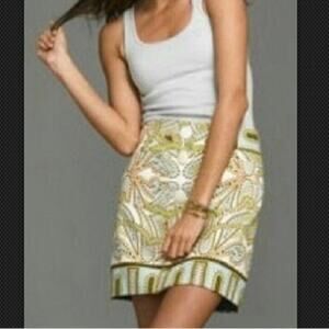 J. Crew Trastevere Paisley Mini Skirt Multicolor Button Front Womens Size 0
